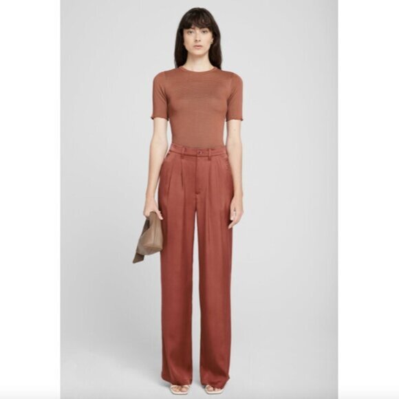 Anine Bing Carrie Pant in Silk Terracotta - Picture 1 of 12